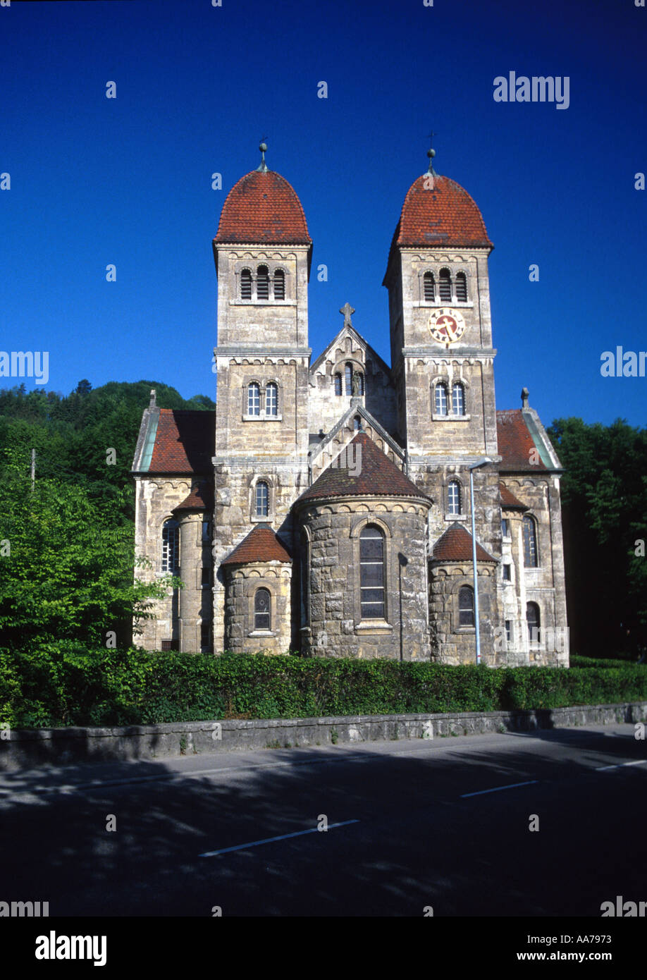 deutschland-baden-w-rttemberg-stadt-k-nzelsau-kirche-stockfoto-bild