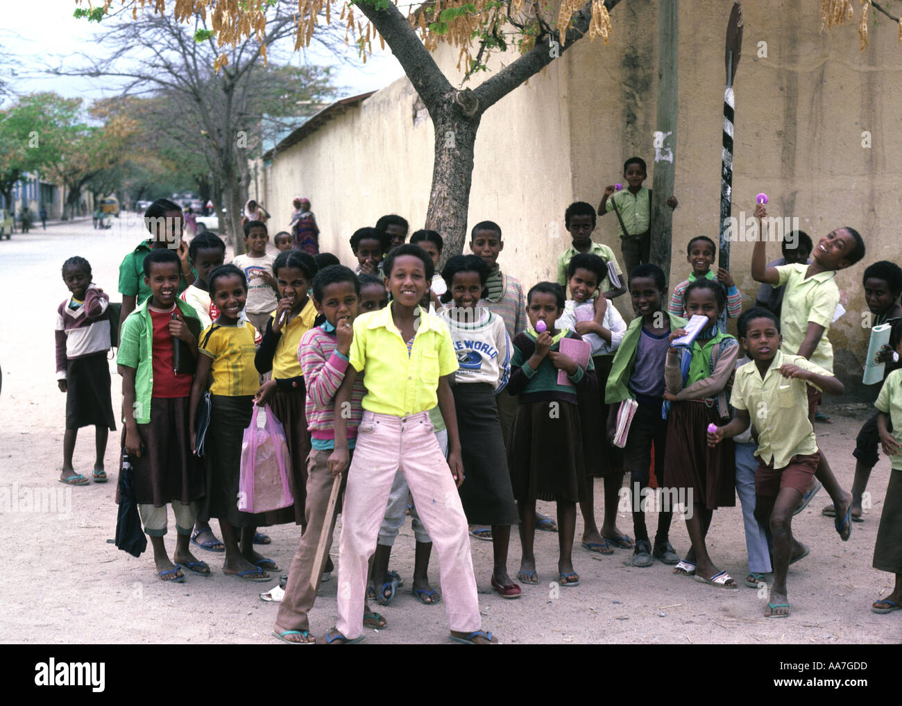 Gruppe von Kindern in Äthiopien Dira Dawa Stockfoto