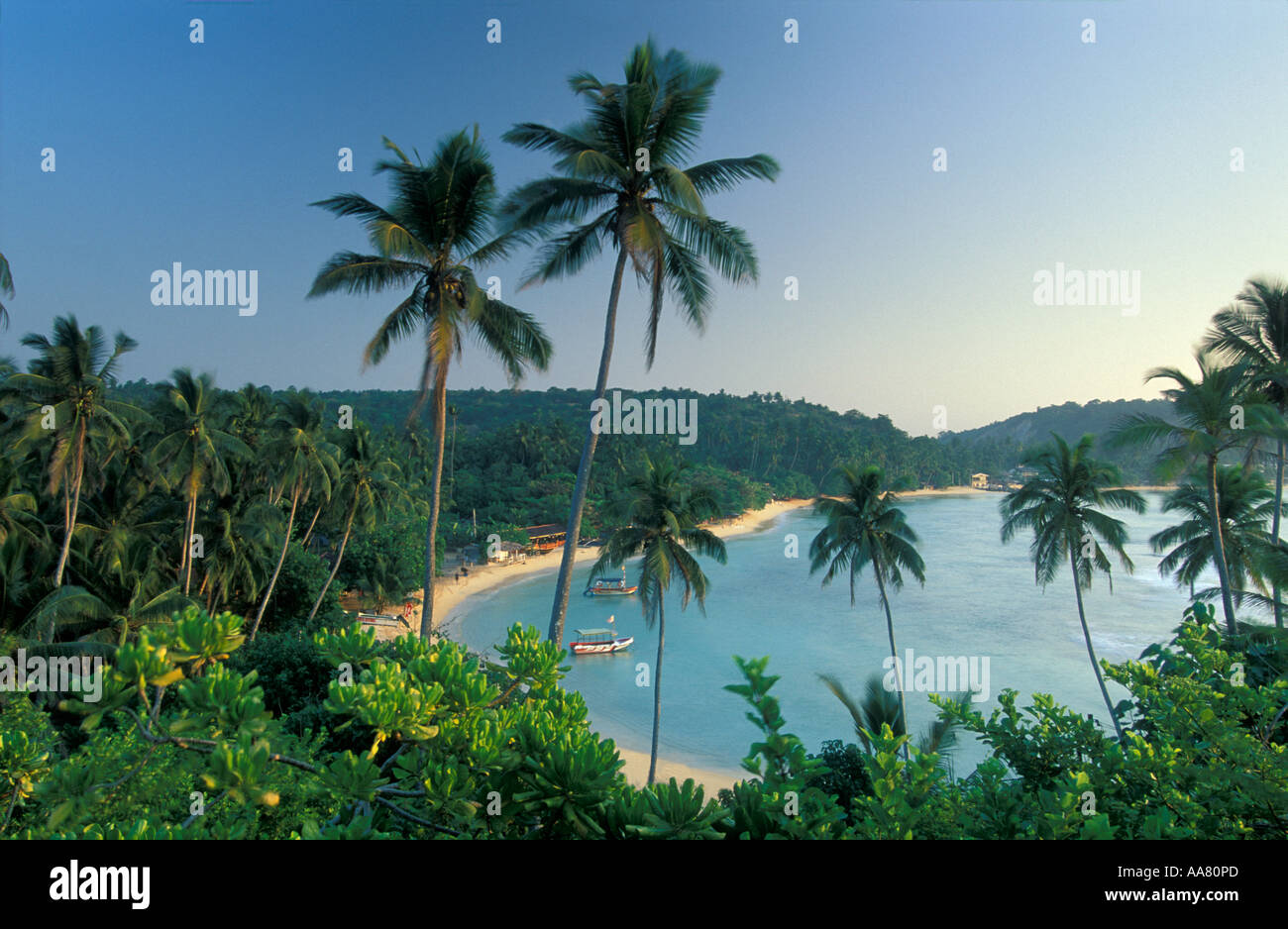 Strand von Unawatuna nr Galle Sri Lanka Stockfoto