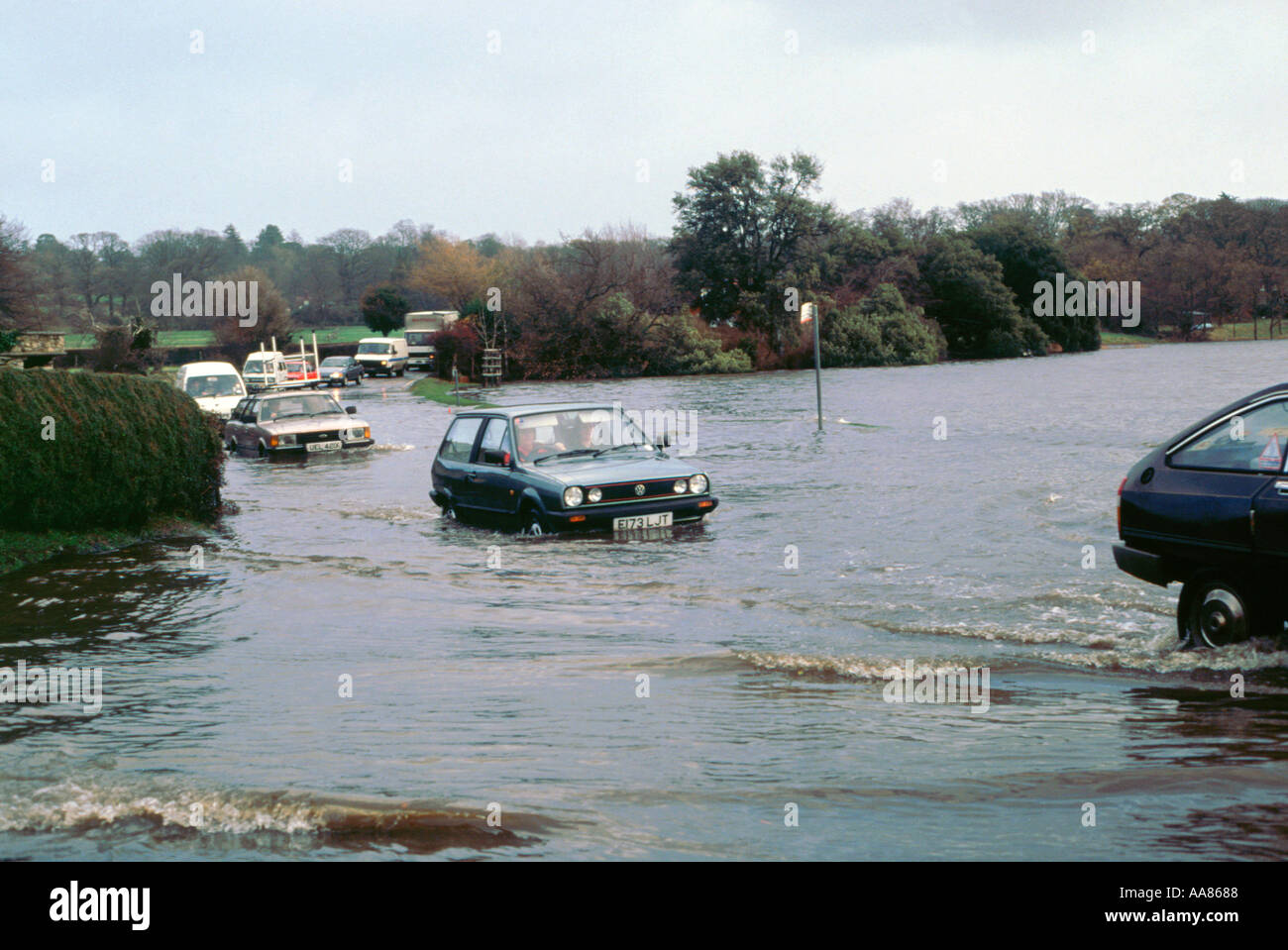 Überschwemmungen in Beaulieu Stockfoto