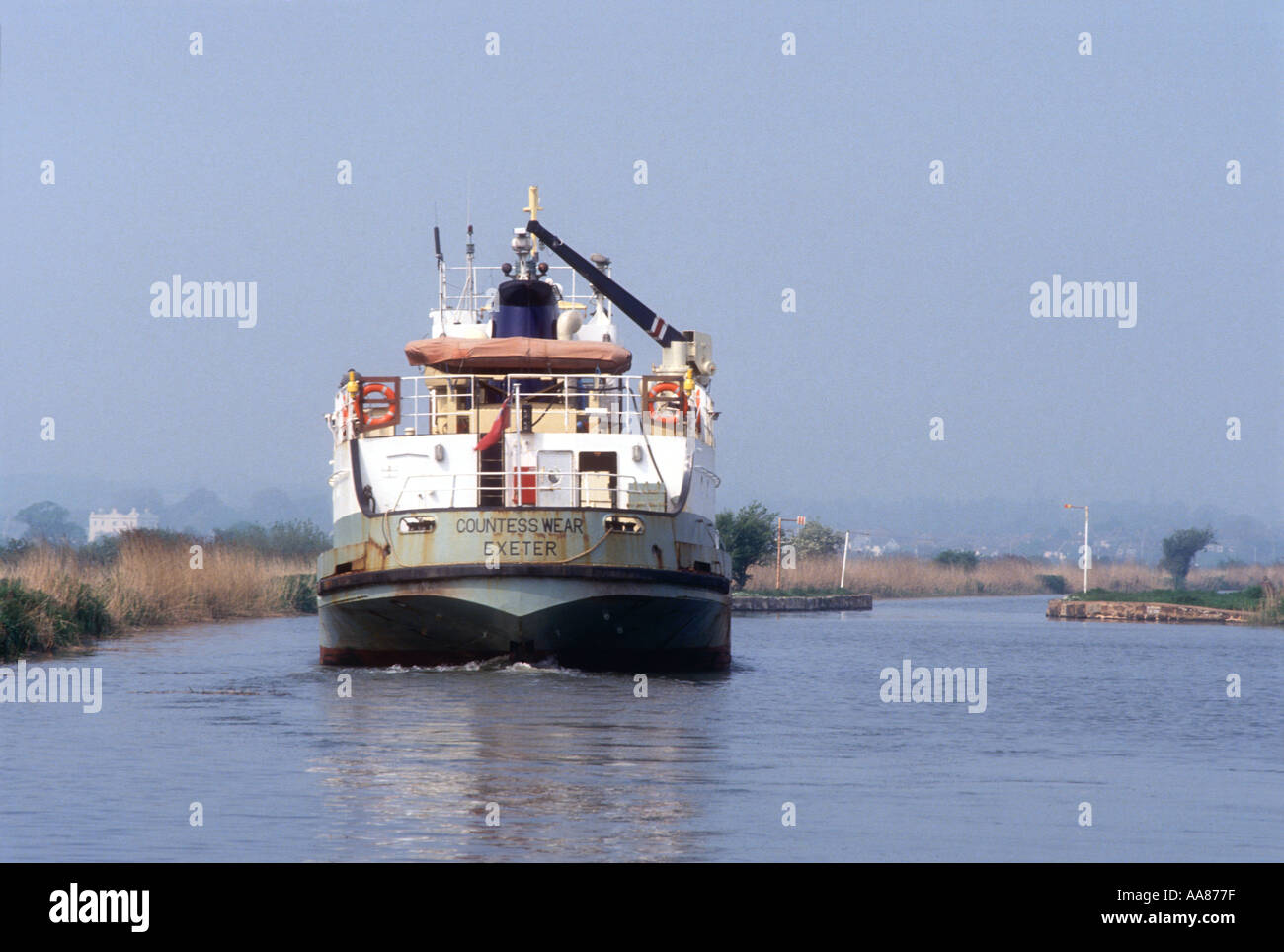 Die Schlamm-Transportschiff Gräfin Wear auf Exeter Ship Canal in der Nähe von Exeter in Devon England UK Stockfoto
