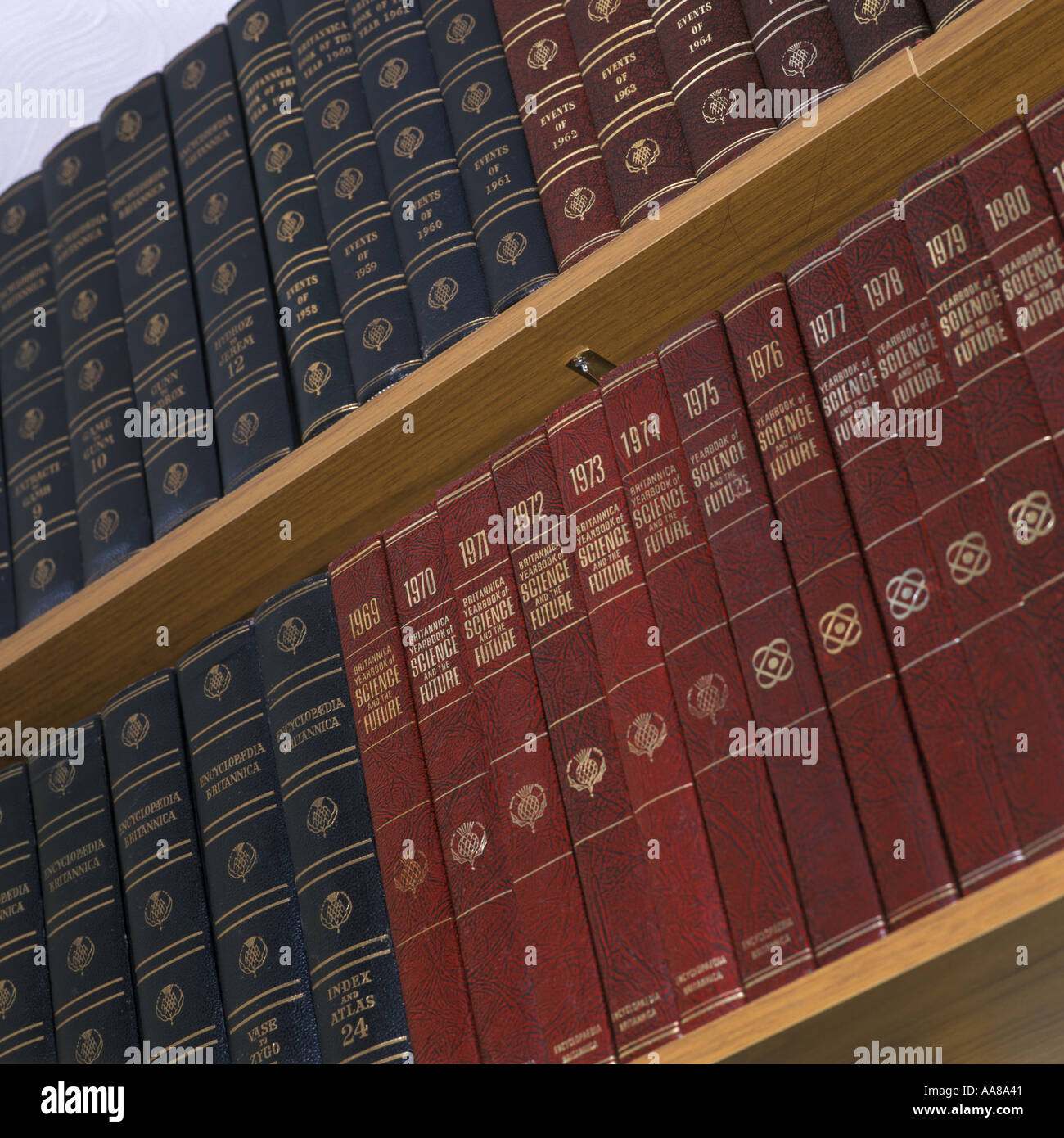 Enzyklopädie Britannica Jahrbücher und Wissenschaft und die Zukunft Stockfoto