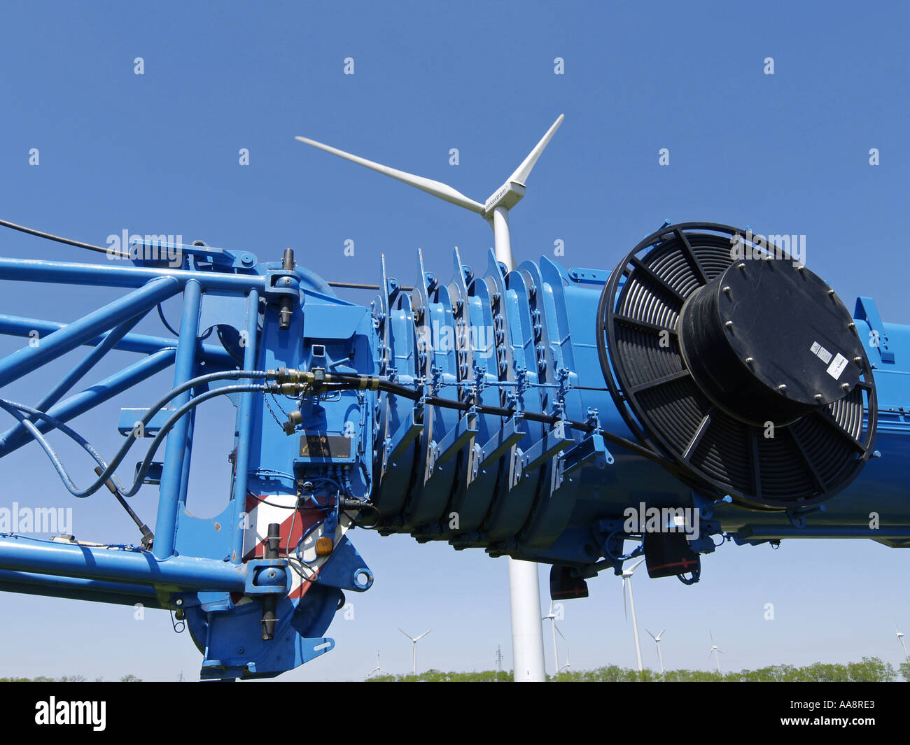 Windpark Parndorf, Österreich, Kran Stockfoto