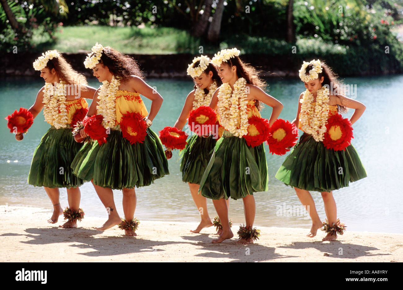 Hawaii Honolulu Hula Oahu Usa Waikiki Girl Stockfotos & Hawaii Honolulu ...