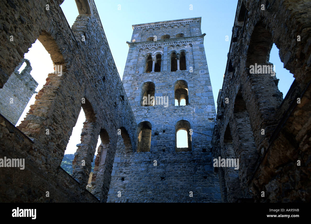 St. Pere de Rodes Kloster romanischen Kloster Costa Brava Katalonien in Spanien Stockfoto