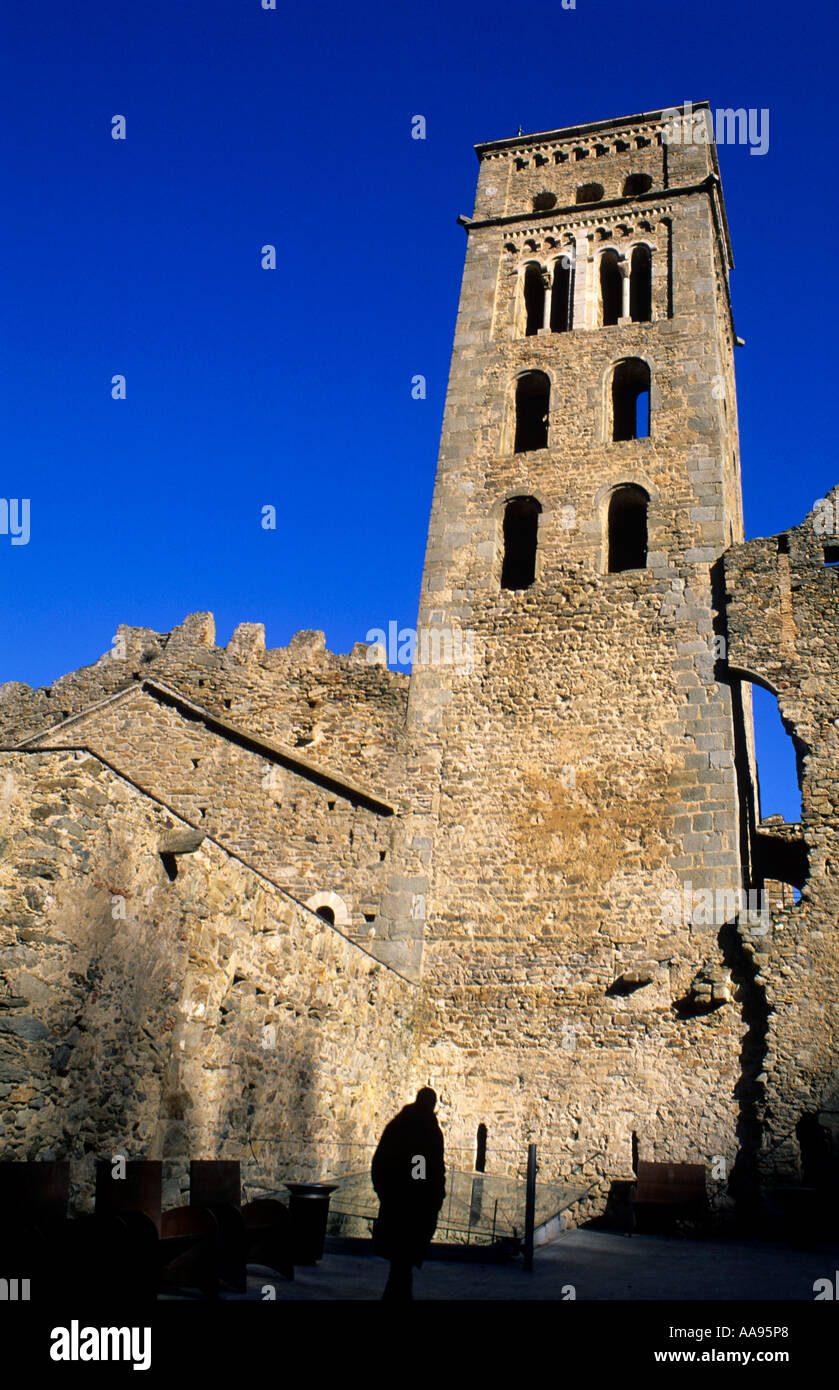 Torre del Homenaje St Pere de Rodes Kloster Costa Brava Katalonien in Spanien Stockfoto