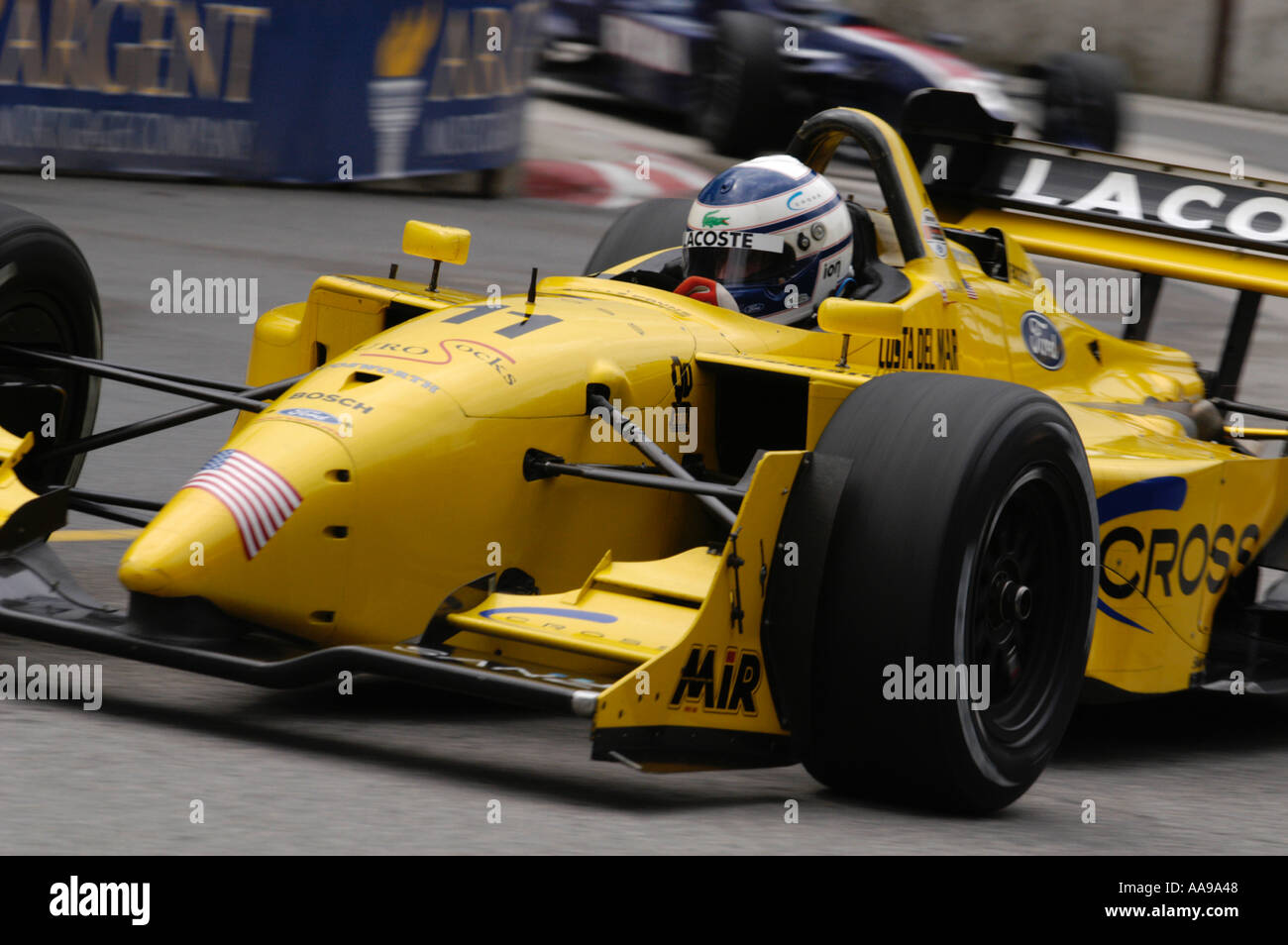 Geoff Boss gefolgt von Ryan Hunter Reay auf der Molson Indy Toronto 2003 Stockfoto