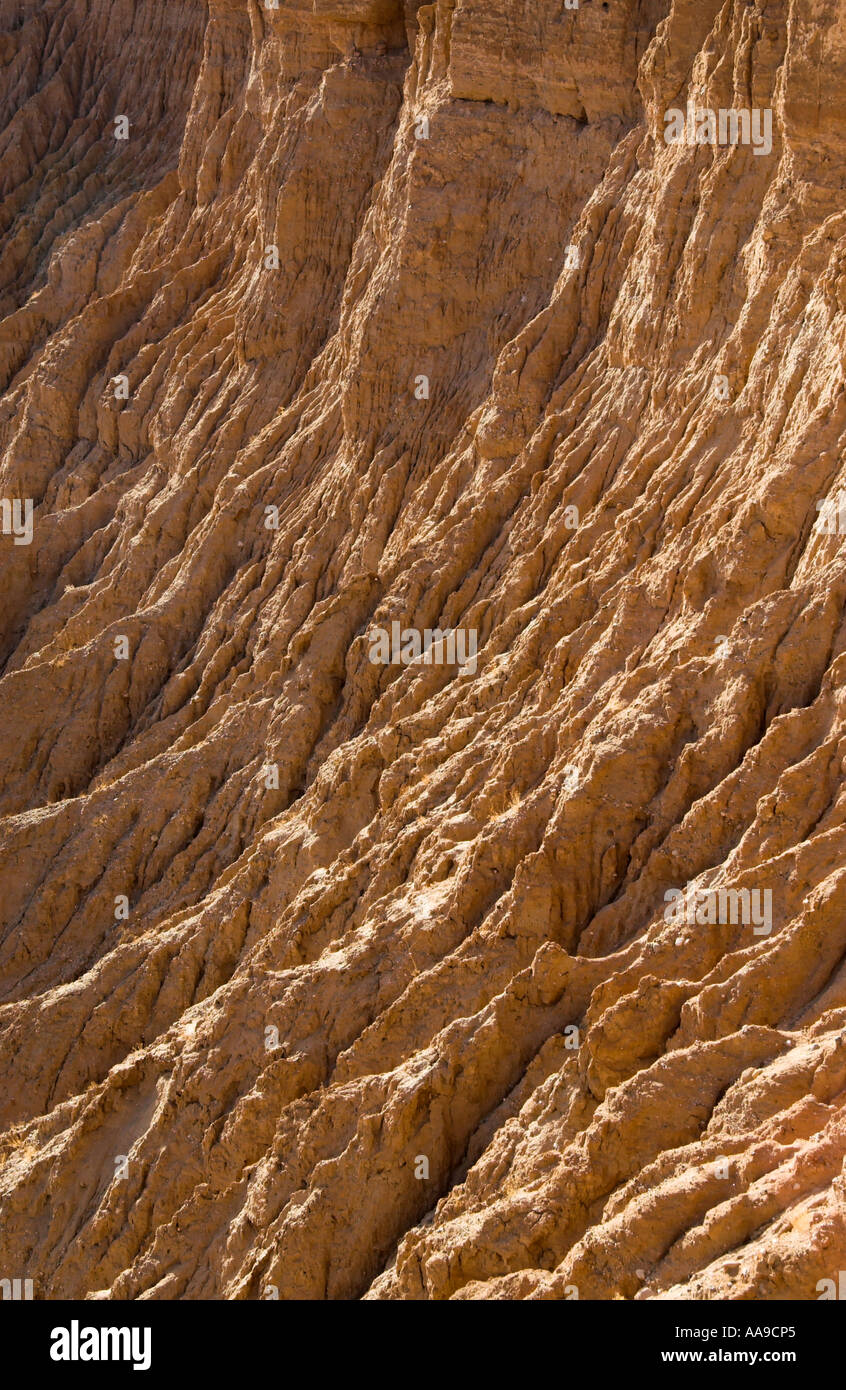 Erodierte Sediment Formationen in Borrego Badlands gesehen von der Schrift Punkt, Anza-Borrego Desert State Park, Kalifornien, USA Stockfoto