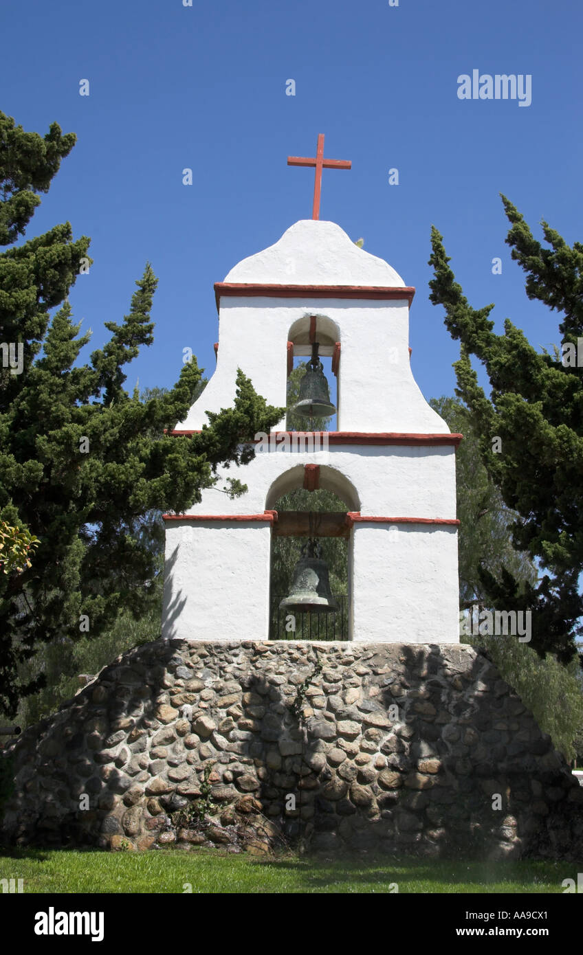 Glockenturm der Mission Asistencia San Antonio de Pala, Pala, Kalifornien, USA Stockfoto