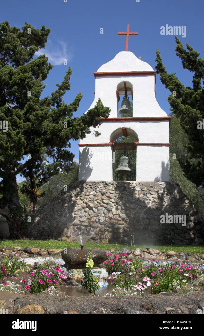 Glockenturm der Mission Asistencia San Antonio de Pala, Pala, Kalifornien, USA Stockfoto