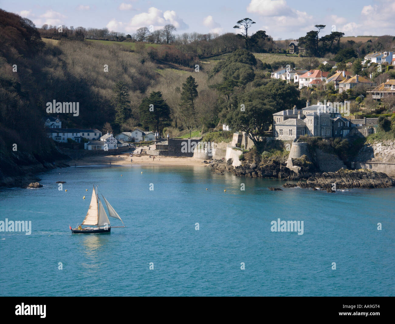 Readymoney Bucht in der Nähe von Fowey in Cornwall Stockfoto