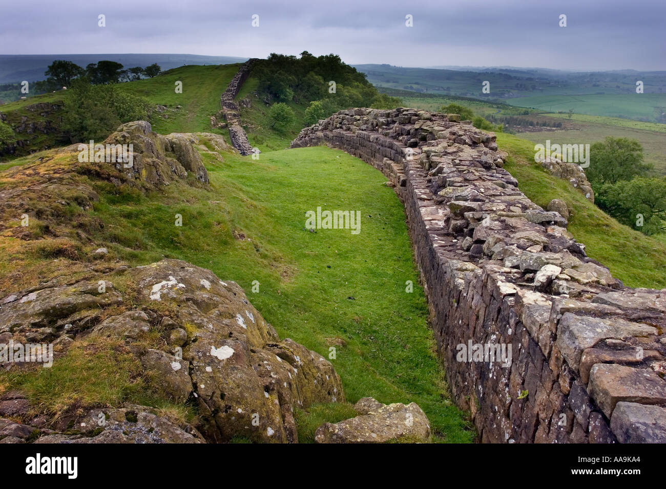 Hadrian Wand Walltown Felsen und Steinbruch Stockfoto