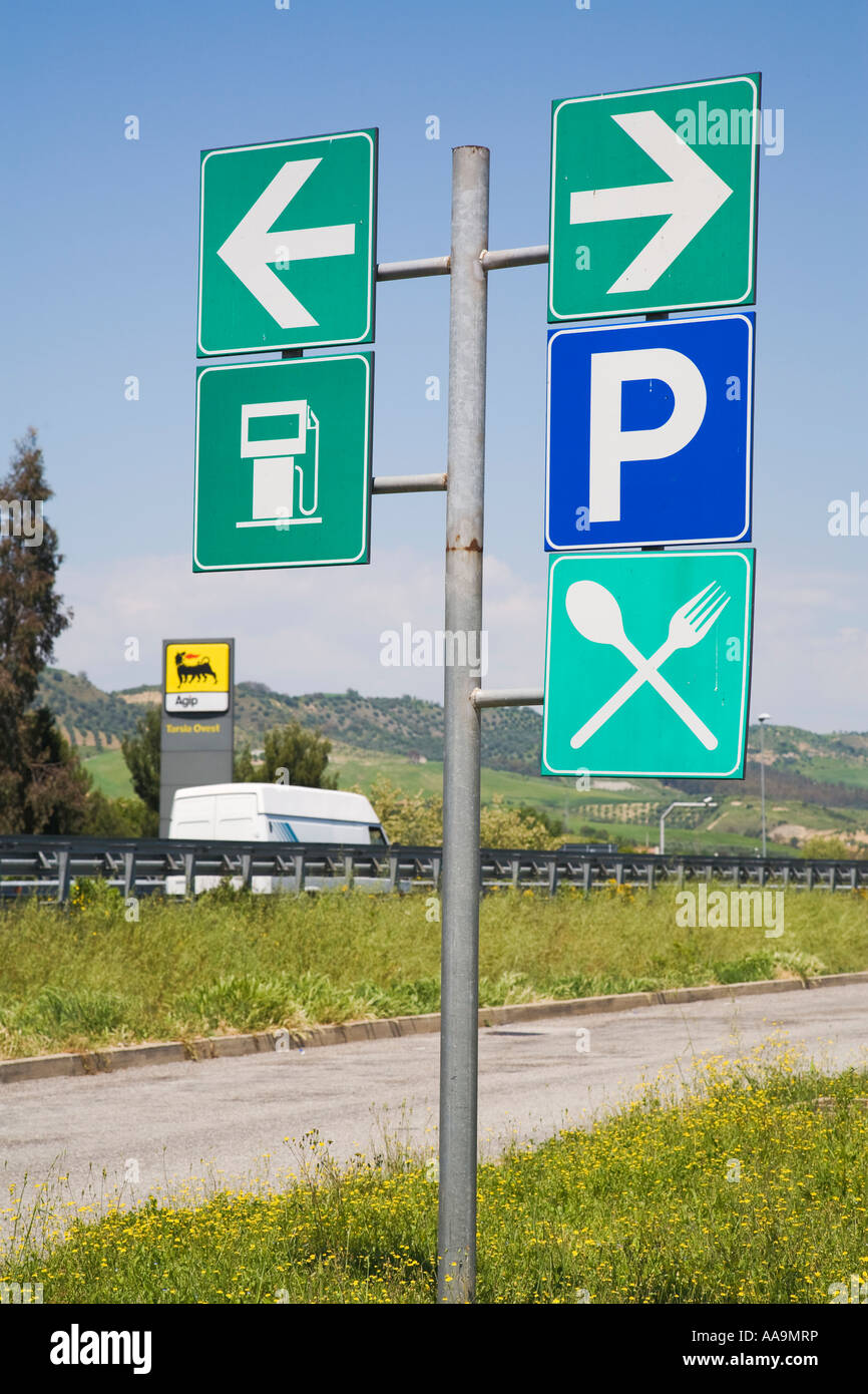 Autogrill Autostrada A1 Tarsia Italien Stockfoto