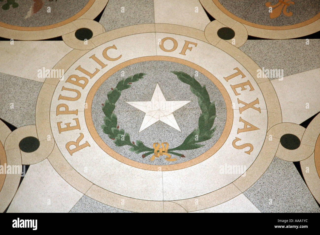 Republik Texas Star ziert die Landeshauptstadt von Texas in Austin, Texas. Stockfoto