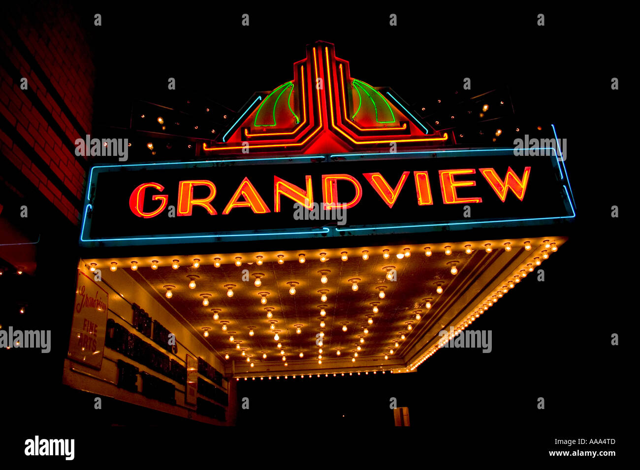 Neon-Festzelt für die historischen Grandview Kino. St Paul Minnesota MN USA Stockfoto