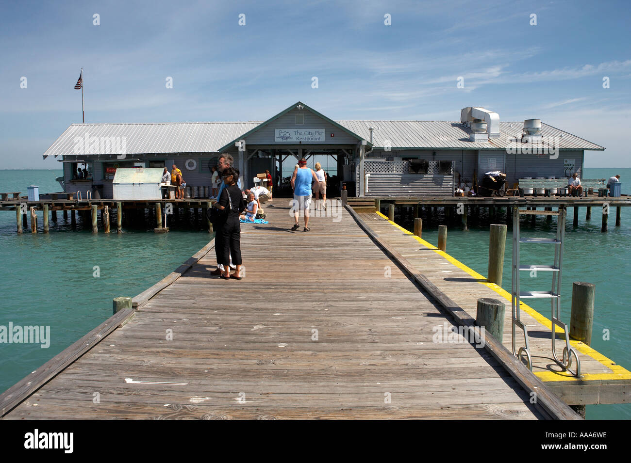 Blick auf das Ende der Stadt Pier Anna Maria Insel Florida Vereinigte Staaten usa Stockfoto