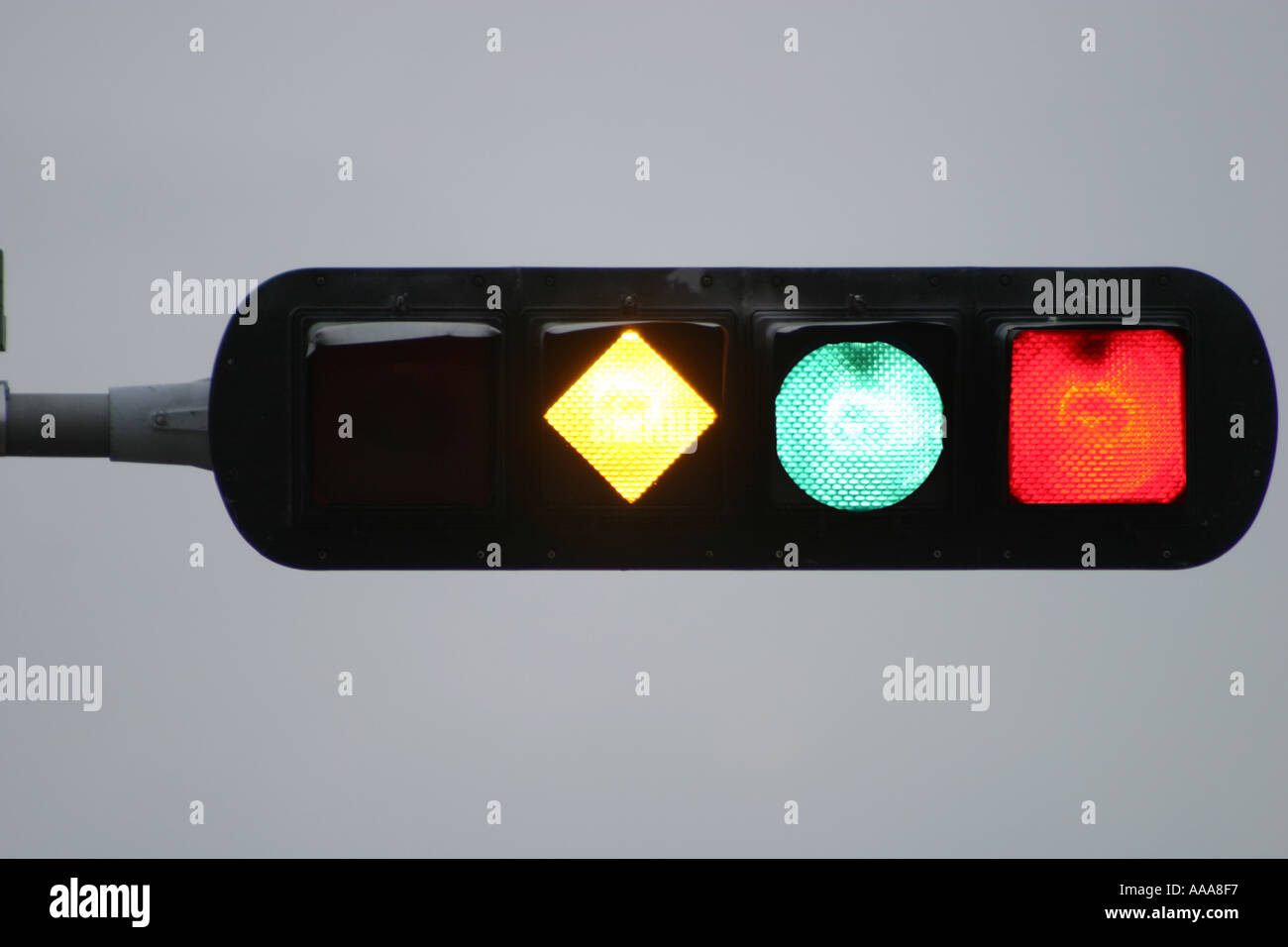 Langsam gehen Ampel stoppen Stockfoto
