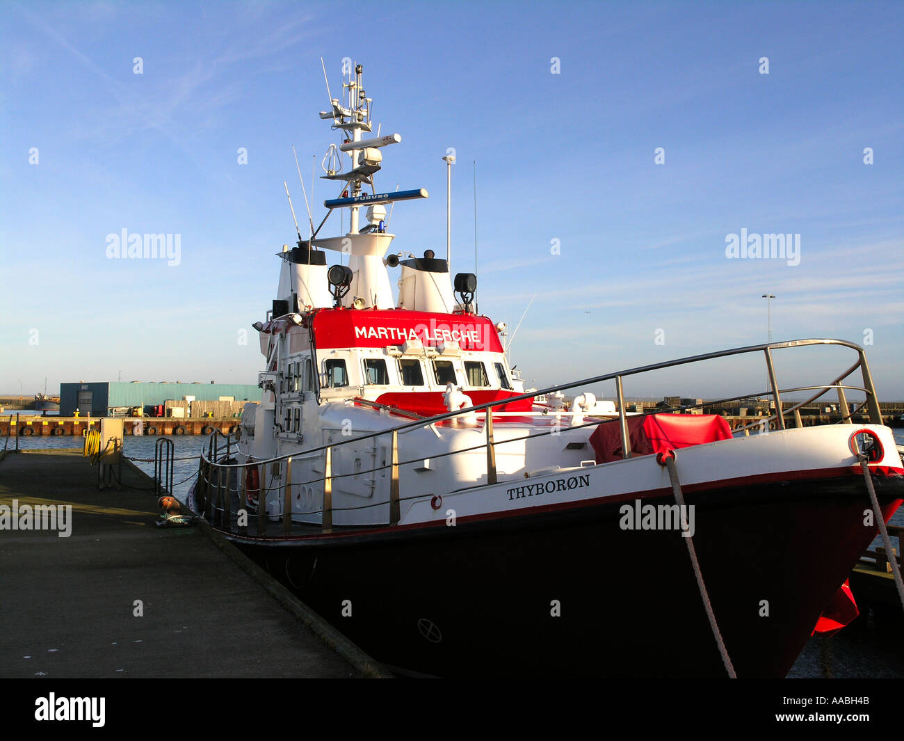 Martha Lerche dänischen Rettungsfahrzeug in Thyboroen Hafen Stockfoto