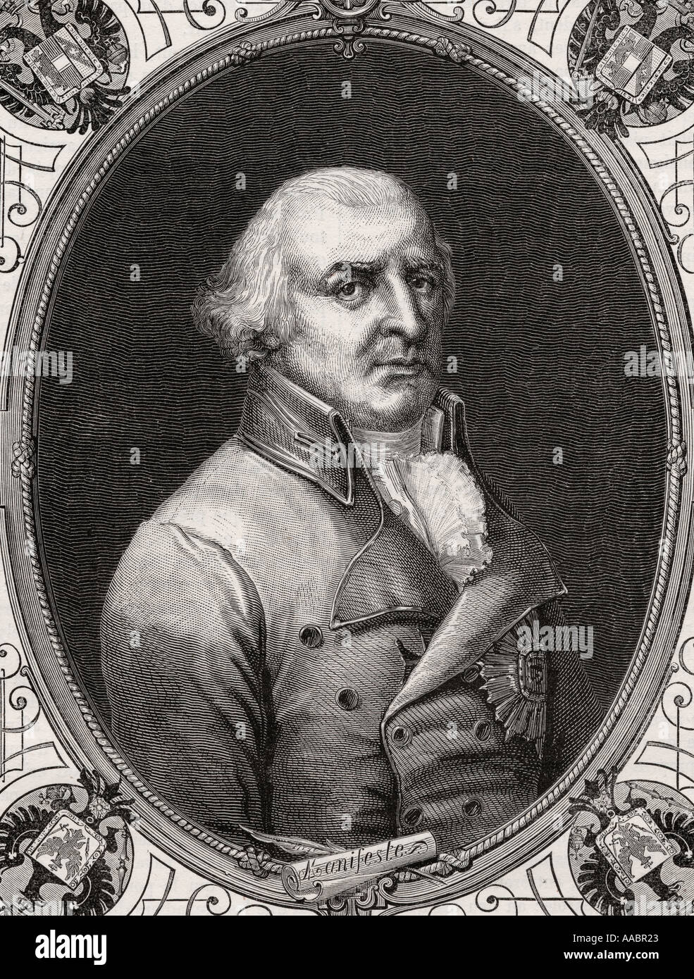 Der Herzog von Braunschweig, luneberg Karl Wilhelm Ferdinand, 1735 - 1806. Deutsche Militär allgemein. Stockfoto