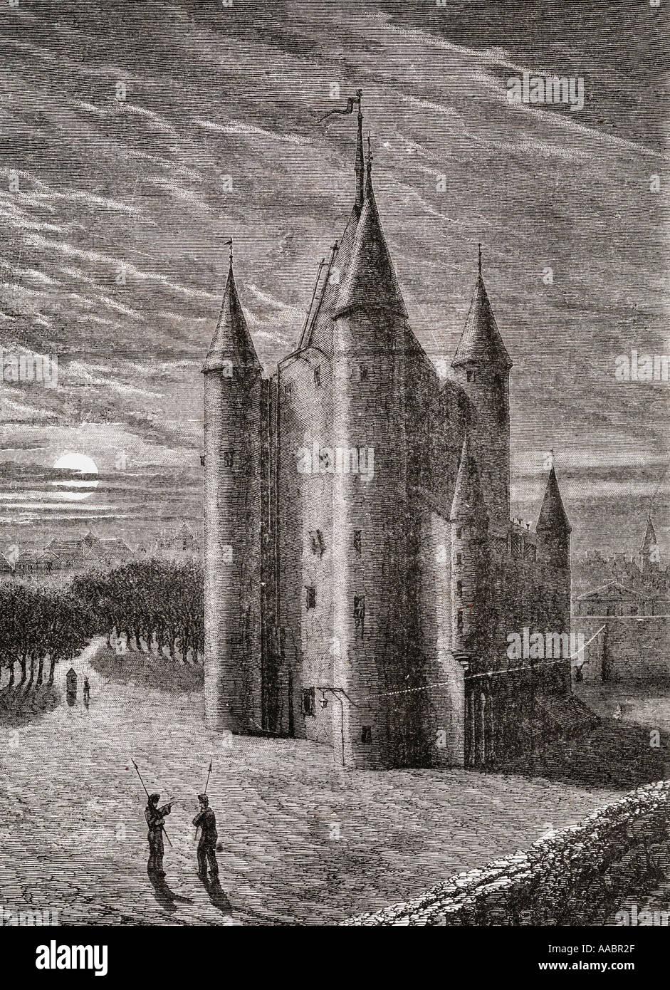 Der Tempel Gefängnis, Paris, Frankreich. Per E Etherington eingraviert. Von Histoire de la Revolution Francaise von Louis Blanc Stockfoto