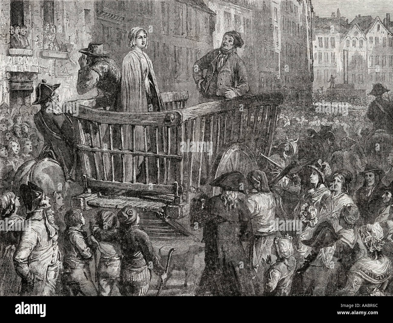 Charlotte Corday zu ihrer Ausführung, 17 Juli, 1793. Charlotte Corday, 1768 - 1798. Französische revolutionäre Heldin und Assassin von Jean-Paul Marat. Stockfoto