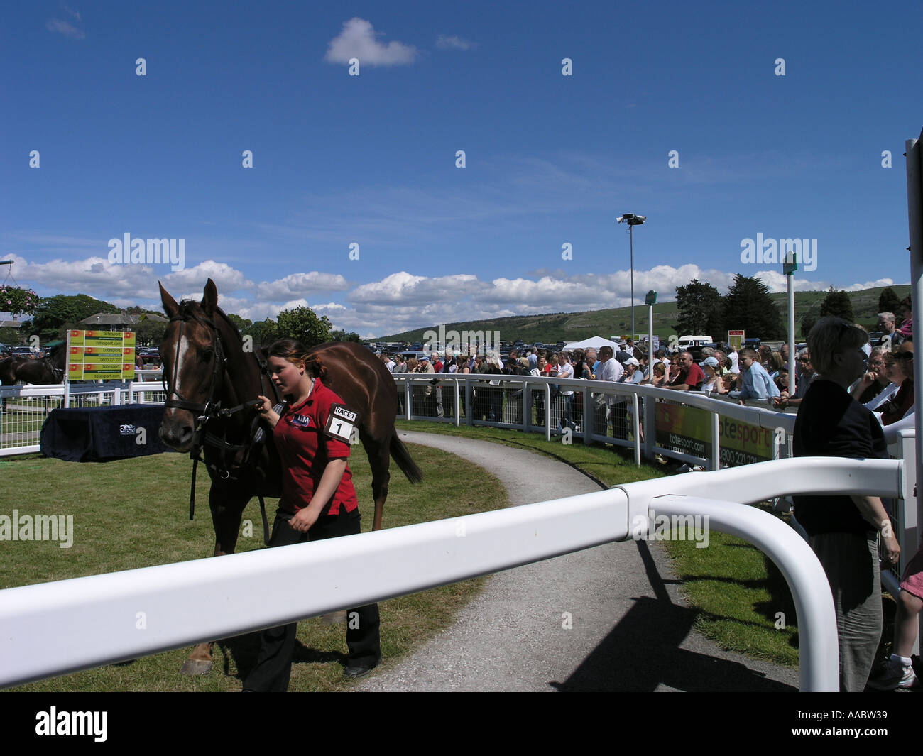 Die Parade-Ring bei Baden-Baden-Rennen Stockfoto