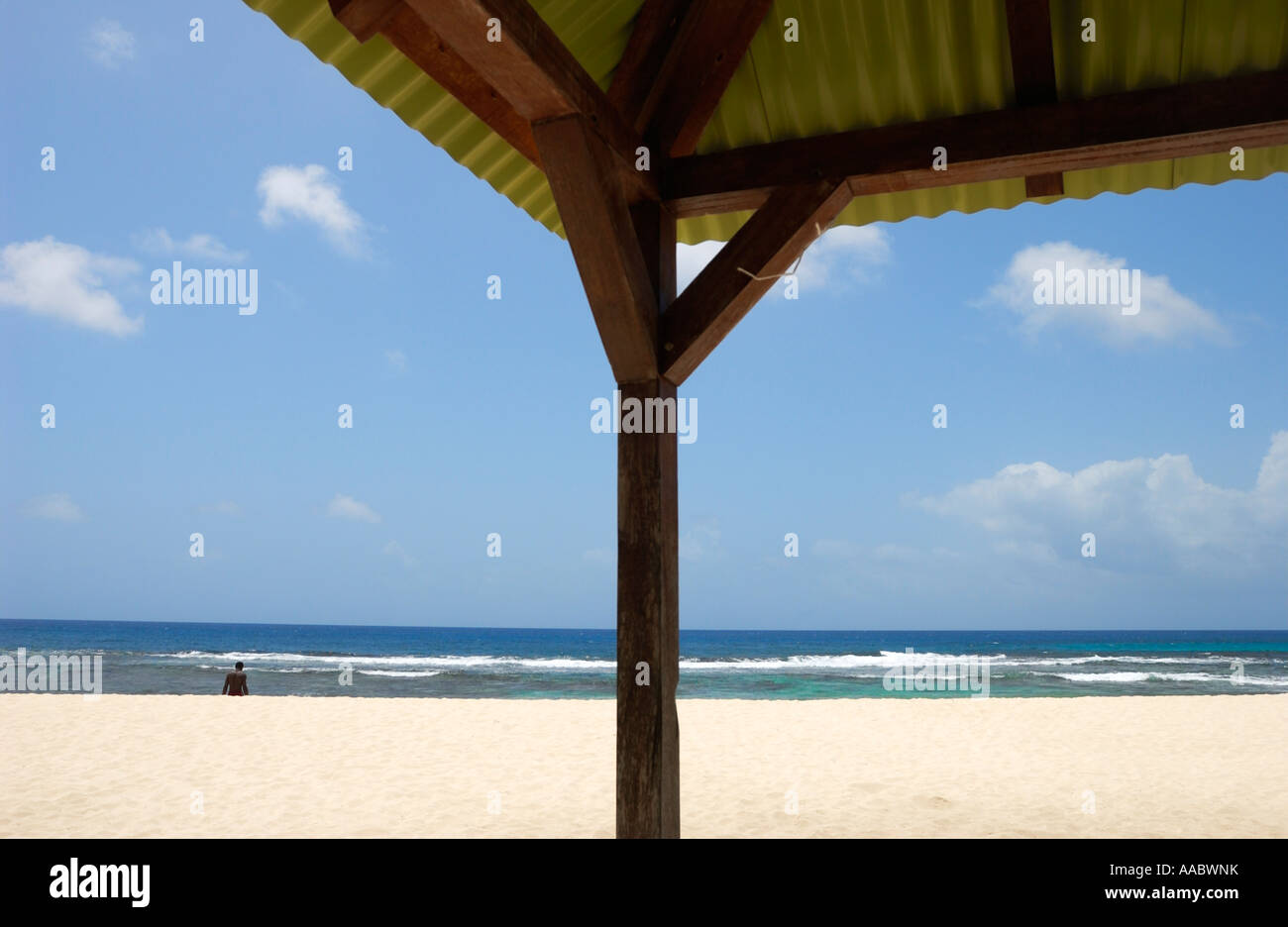 Idyllischen Strand bei Mahaudiere, Guadeloupe FR Stockfoto