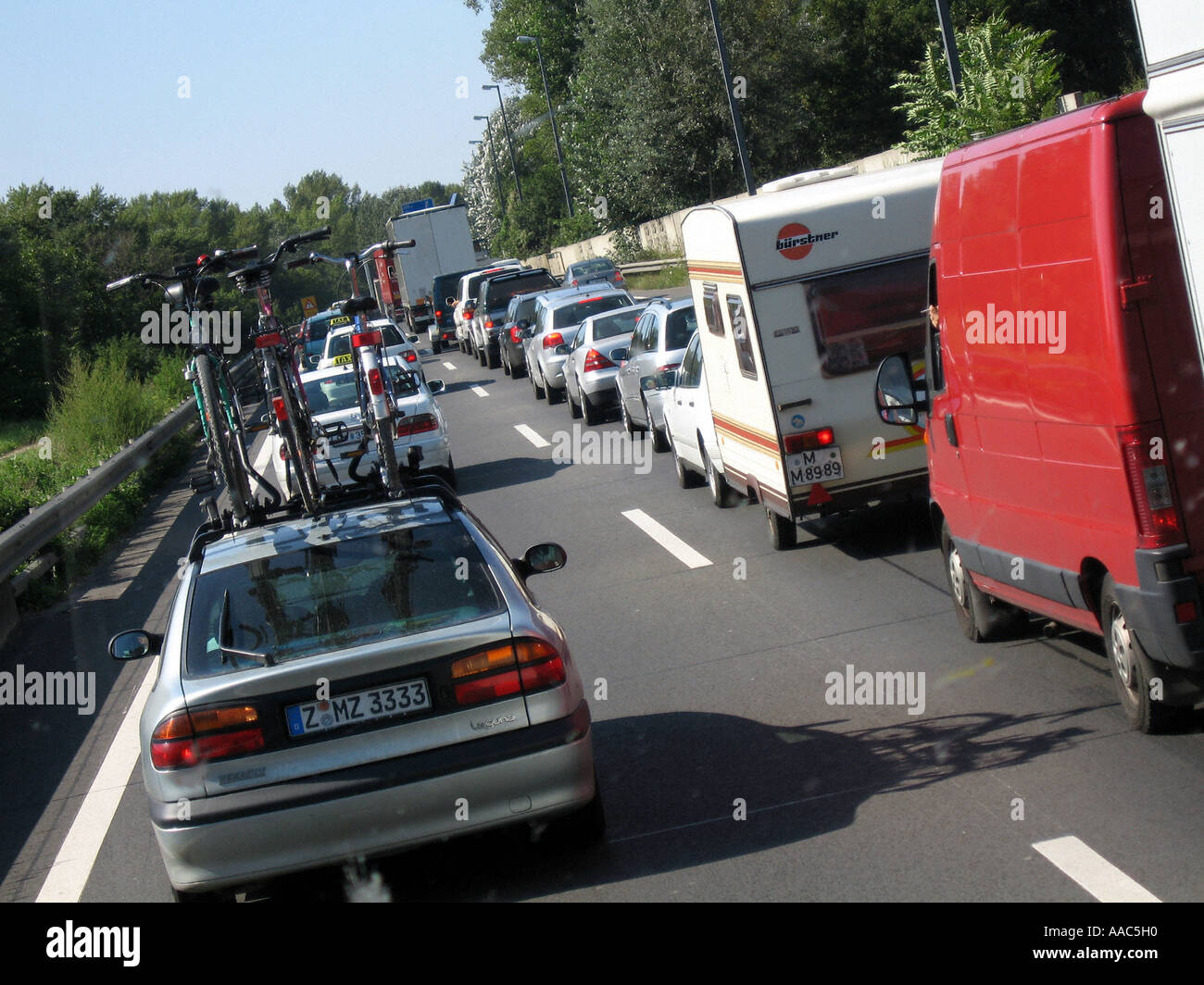 Autobahn Stau Stockfoto