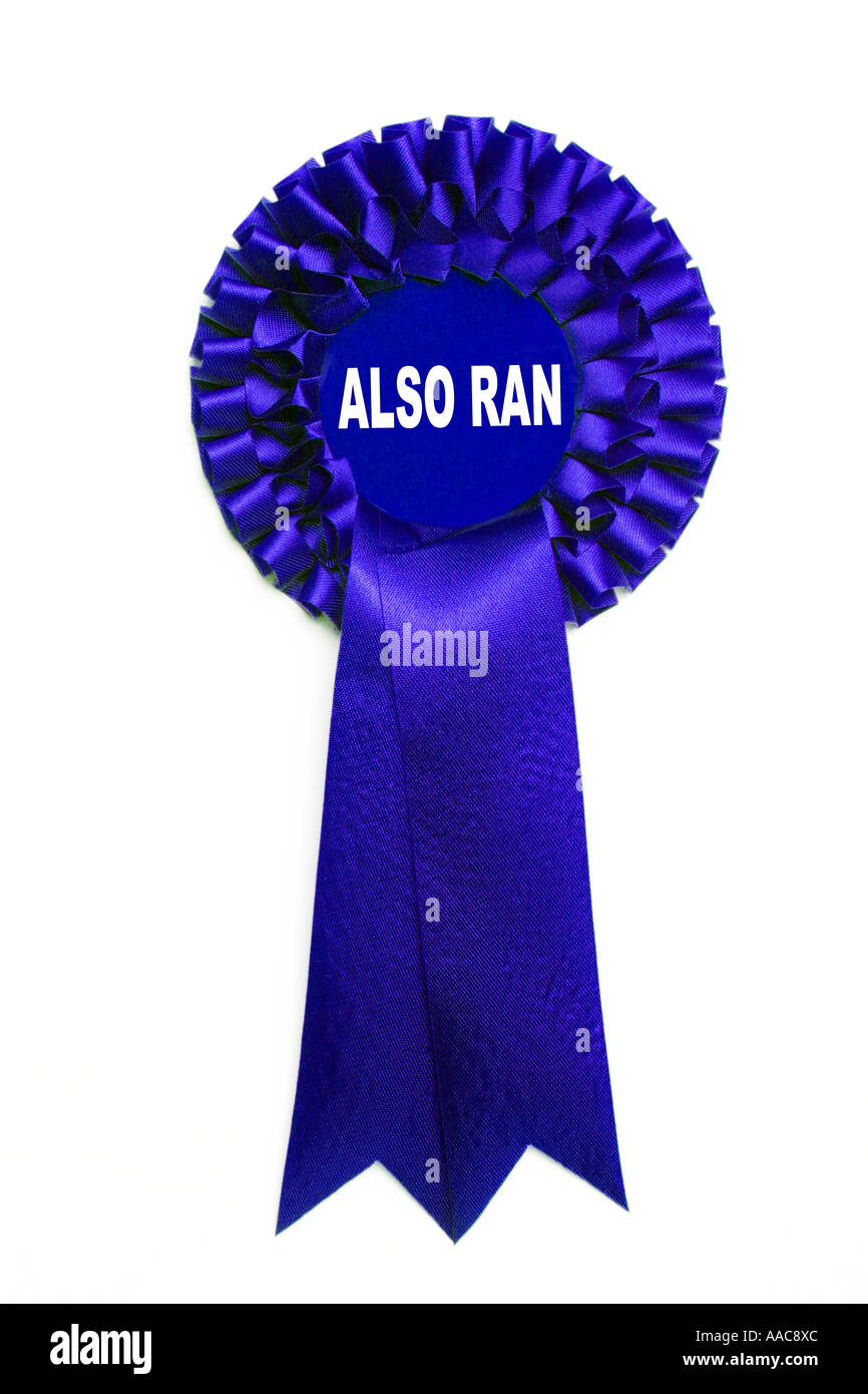 Gewinner und Verlierer Rosettes Stockfoto