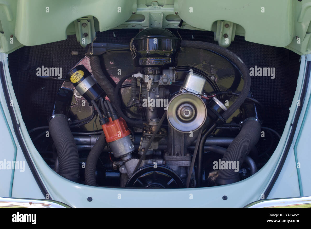 Motor detail der alten VW Käfer Stockfoto