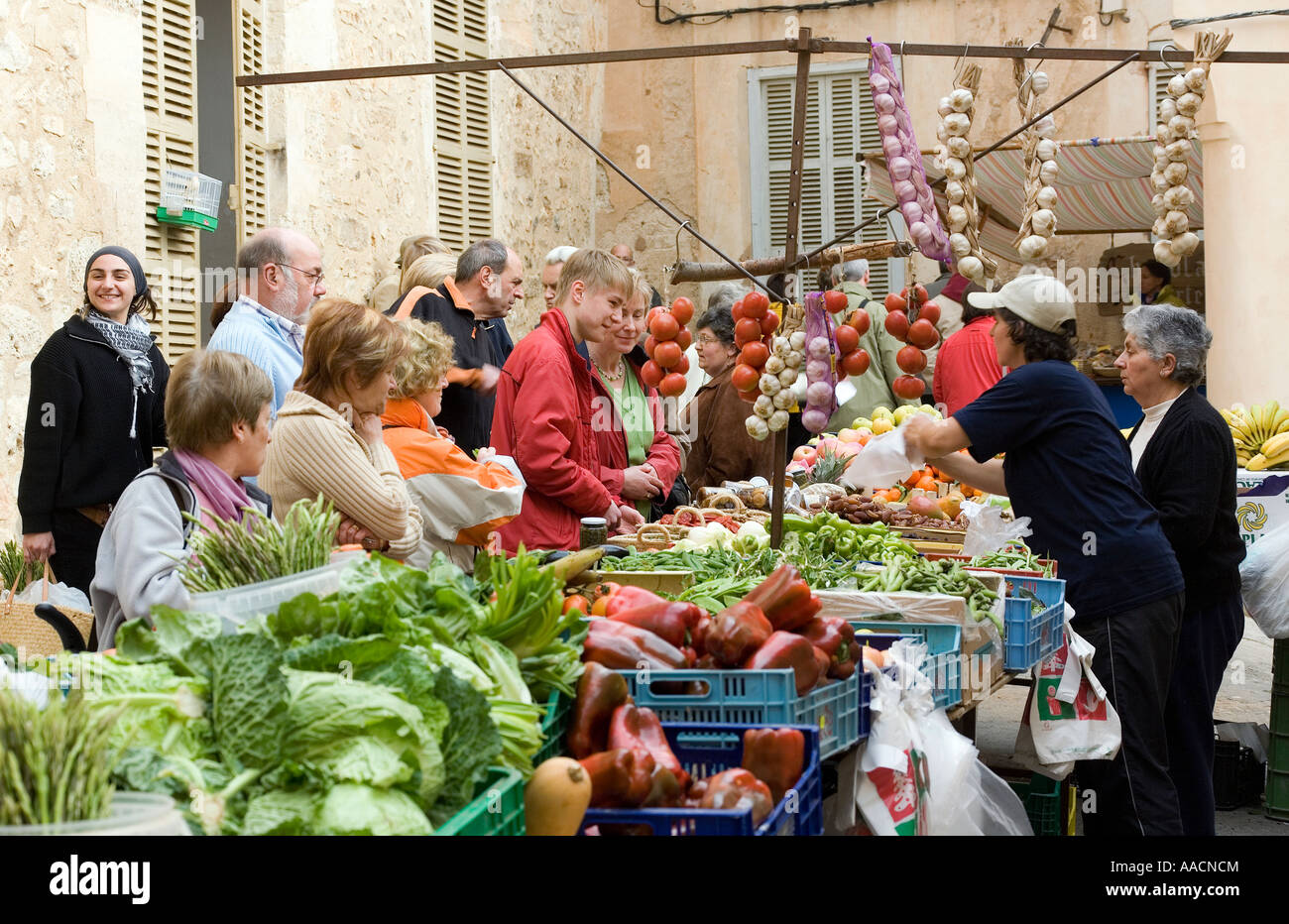 Der wöchentliche Markt, Sineu, Mallorca, Balearen, Spanien Stockfoto