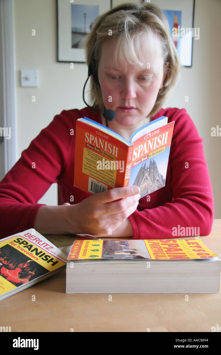 Frau, Spanisch zu lernen Stockfoto