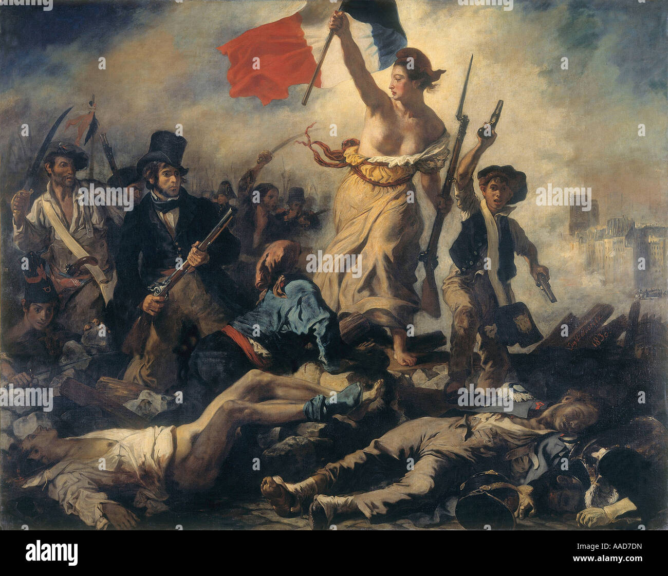 9FK 1830 7 27 A2 C D Delacroix sterben Freiheit Fuehrt Das Volk Delacroix Eugene 1798 1863 sterben Freiheit Fuehrt Das Volk 1830 Allegor Stockfoto