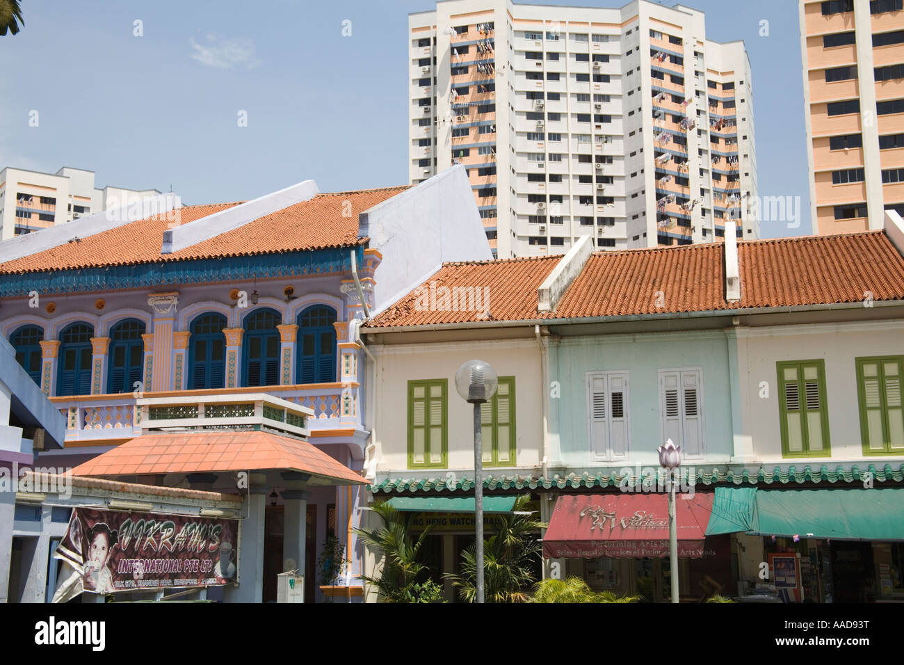 Singapur Asien kann einige der architektonischen Perlen im Bereich "Little India" von Singapur City Stockfoto