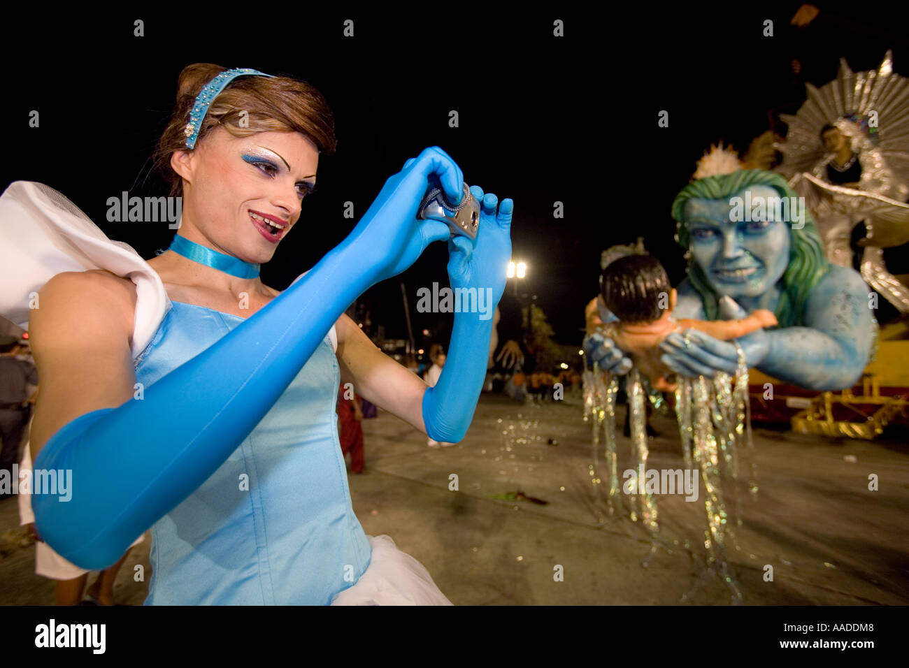 Eine Transsexuelle ist eines Snapshots während des Karnevals in Sao Paulo Brasilien Stockfoto