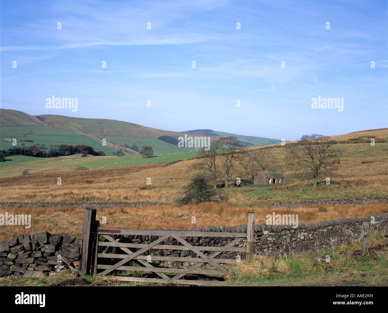 Land Seitenansicht im Peak District an der Cheshire und Derbyshire Grenze in der Nähe von Buxton Derbyshire UK Stockfoto