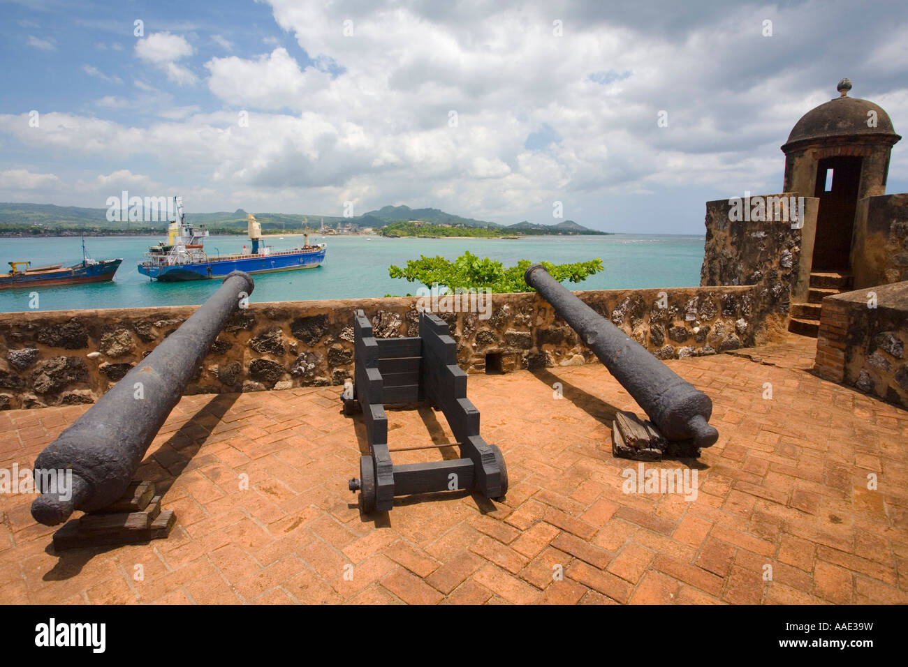 Fort San Felipe, Puerto Plata, Nordküste, Dominikanische Republik Stockfoto