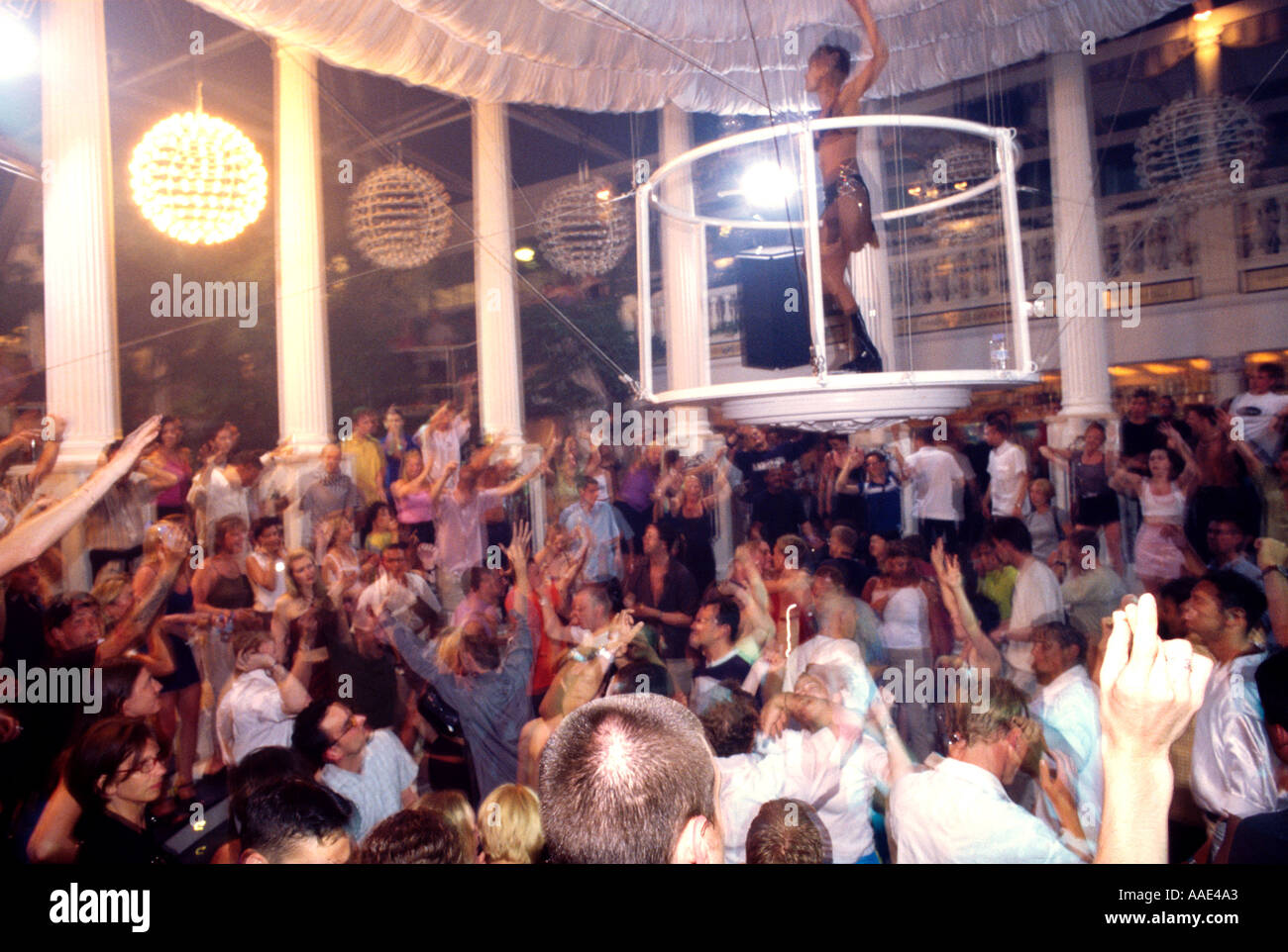 Es Paradis Nachtclub Ibiza, Spanien Stockfoto