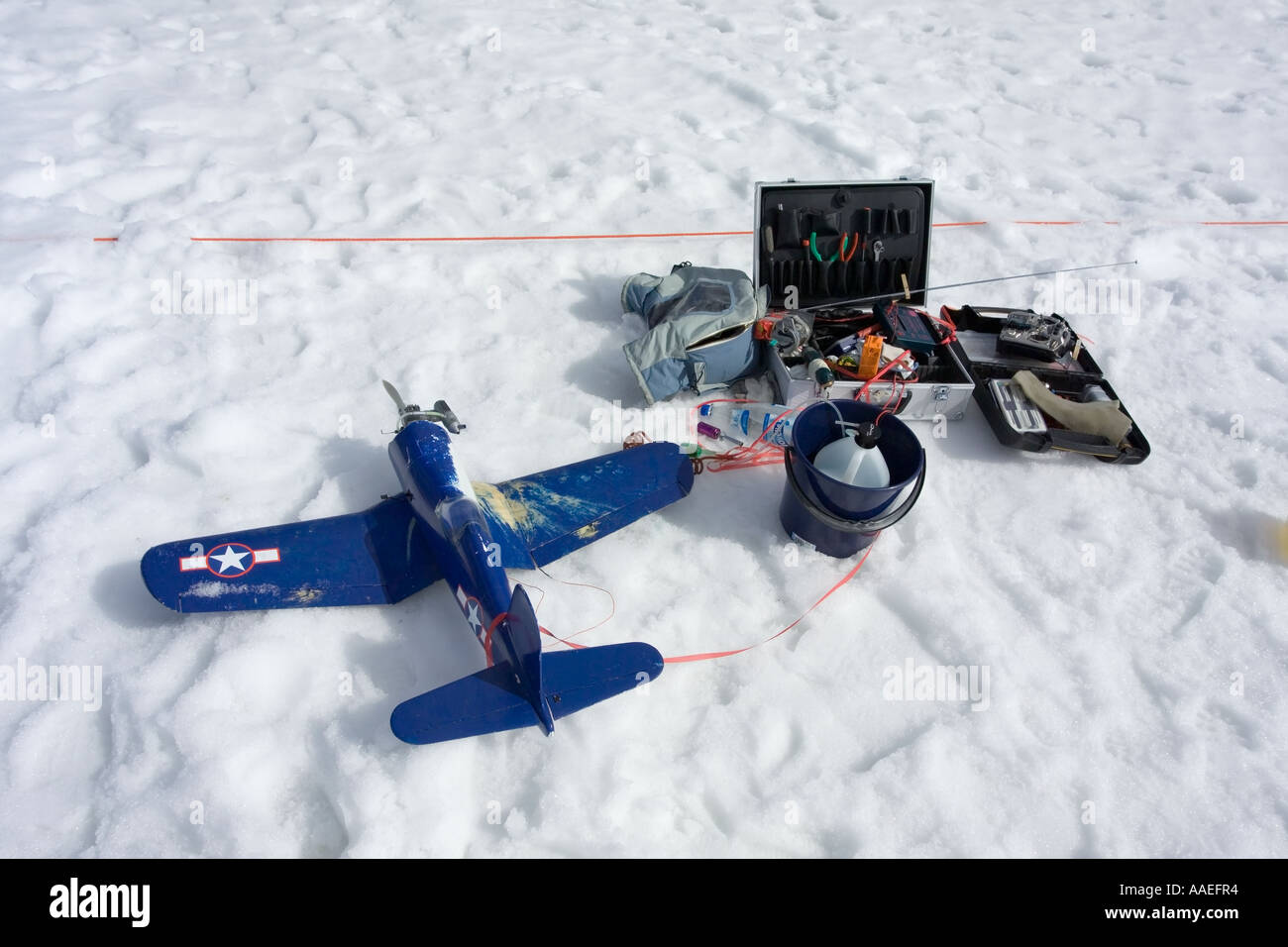 RC Flugzeug am Boden Stockfoto