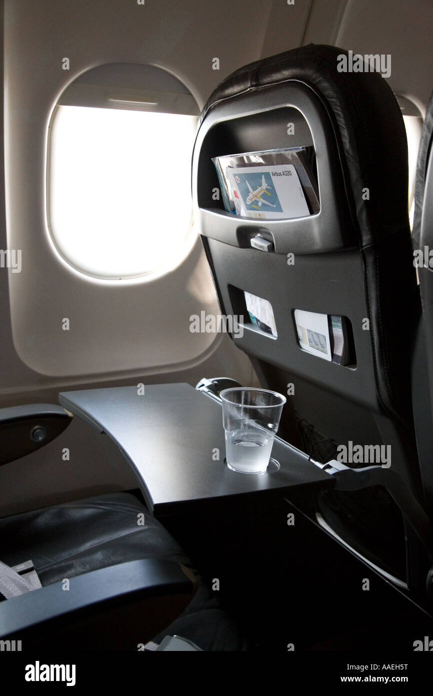 Airplane Interior, Swiss Air Stockfoto