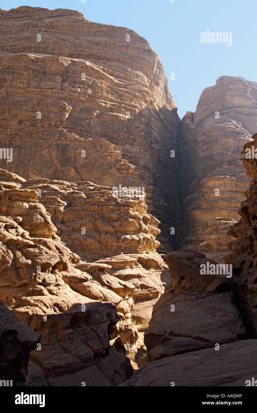 Rakabat Canyon in Wadi Rum Protected Area Jordanien Stockfoto