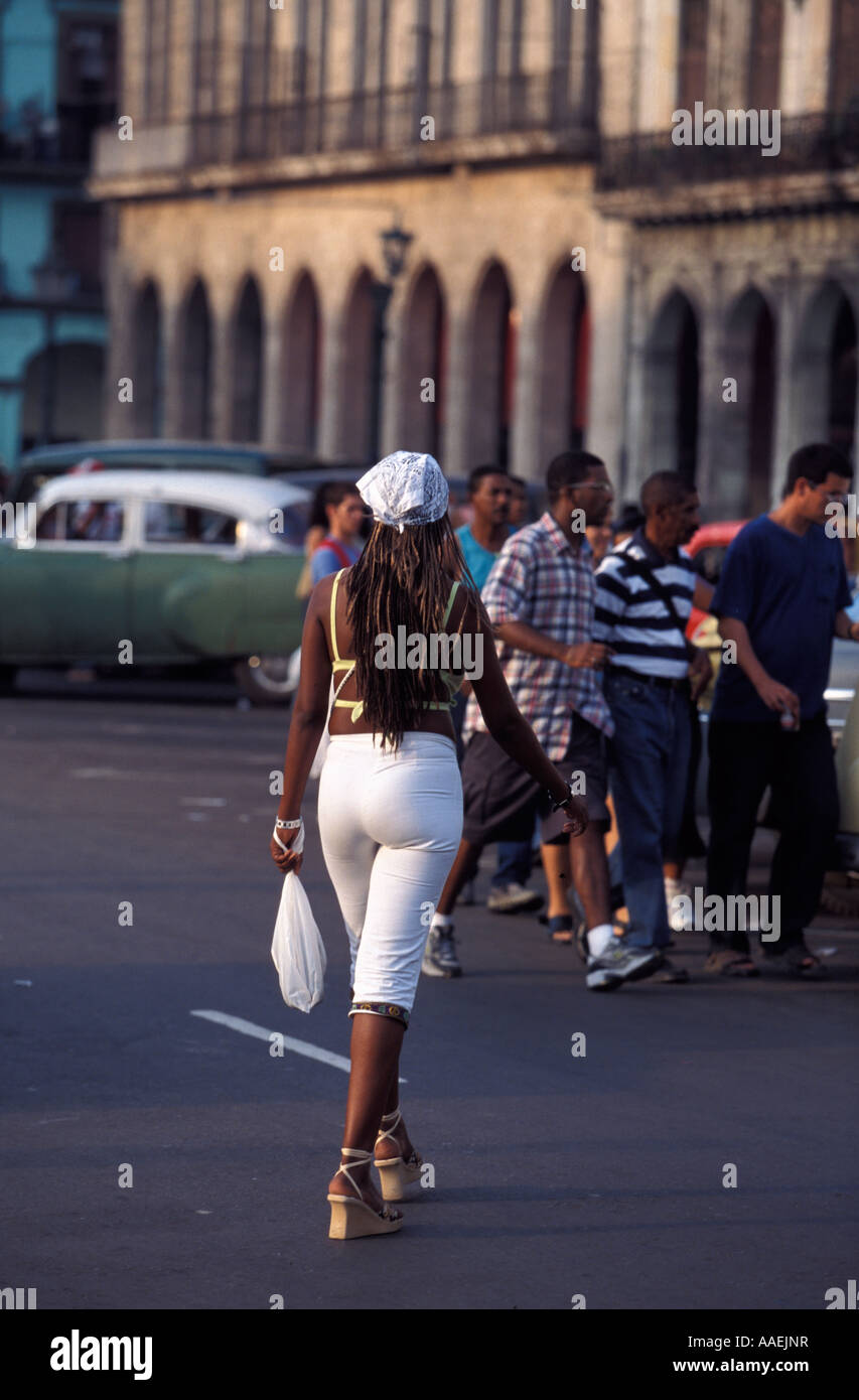 Leben auf der Straße im alten Havanna-Kuba-Karibik Stockfoto