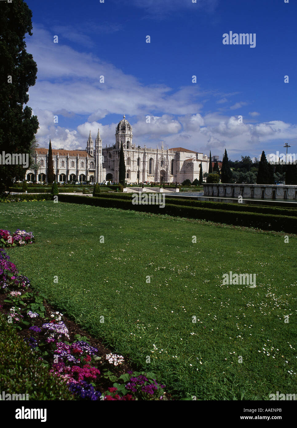 Mosteiro Dos Jeronimos Jeronimos Kloster Blick über Gärten Belem von Lissabon Portugal Stockfoto