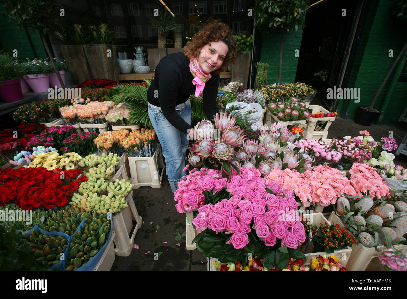 Ein Blumenladen in Amsterdam Leitartikel verwenden nur Stockfoto