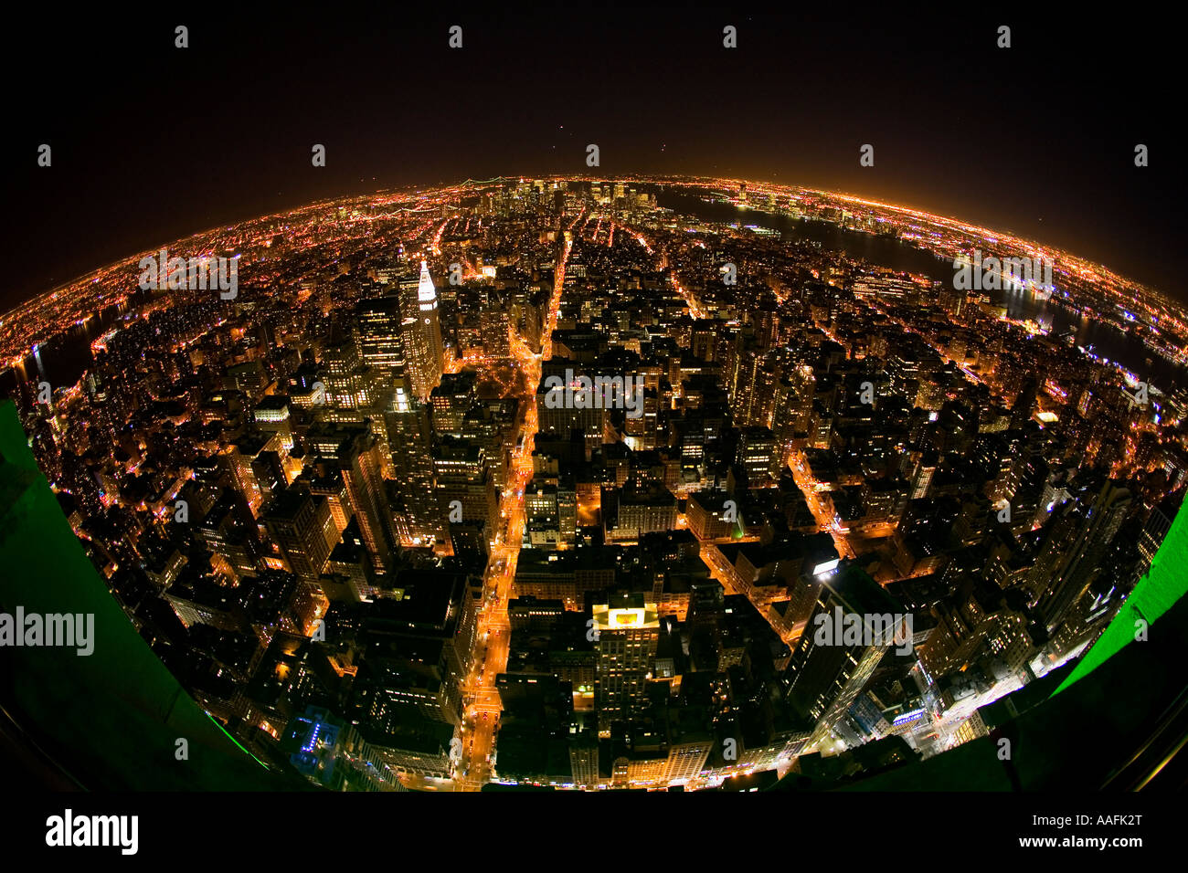 Nachtansicht von Spitze des Empire State Building New York NYC USA Vereinigte Staaten von Amerika Stockfoto