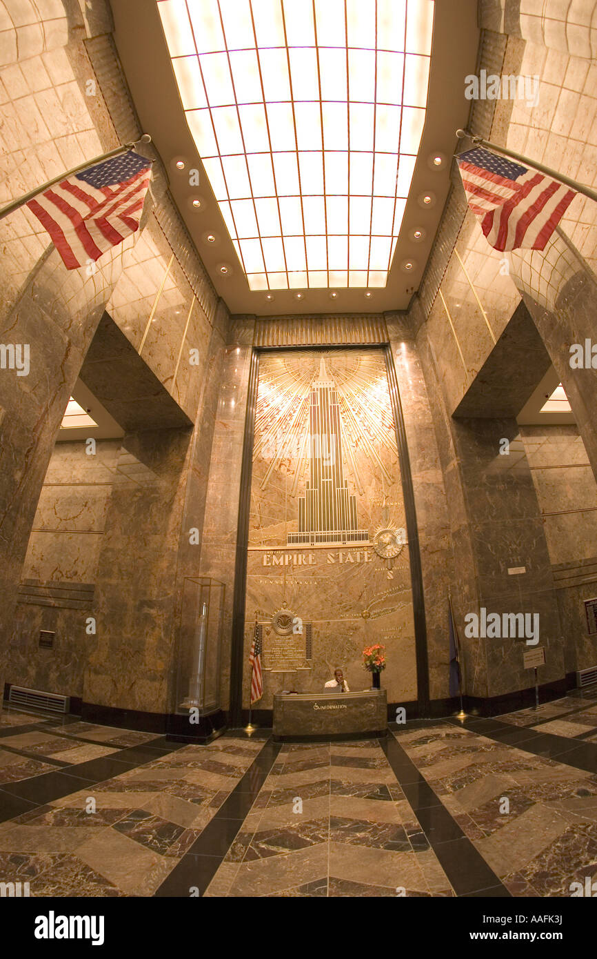 Empire State Building Interior Lobby Mit Sternen Und