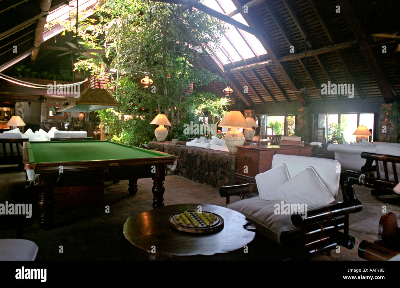 Das Haupthaus auf Necker Island in der Karibik auf den British Virgin Islands. Stockfoto