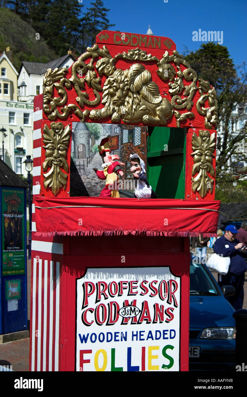 Punch and Judy Show Llandudno Wales Großbritannien Stockfoto