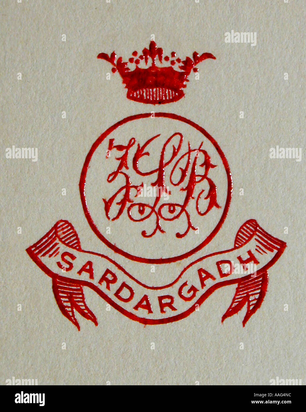 Monogramm frühen 20. Jahrhundert Sardargadh Saurashtra Gujarat Indien Stockfoto