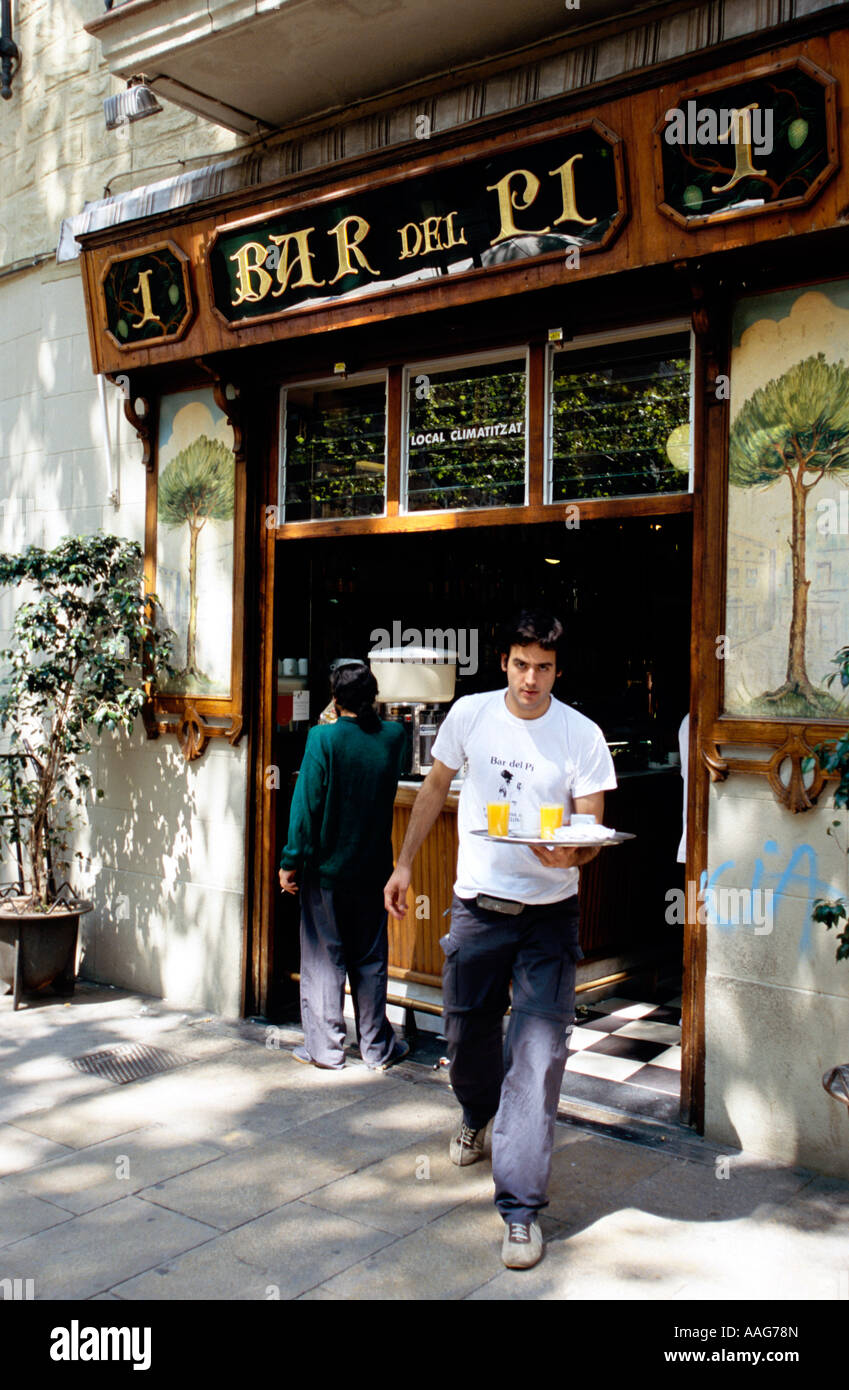 Bar del Pi Placa del im Barri Gotic Altstadt Barcelona Katalonien Spanien Stockfoto